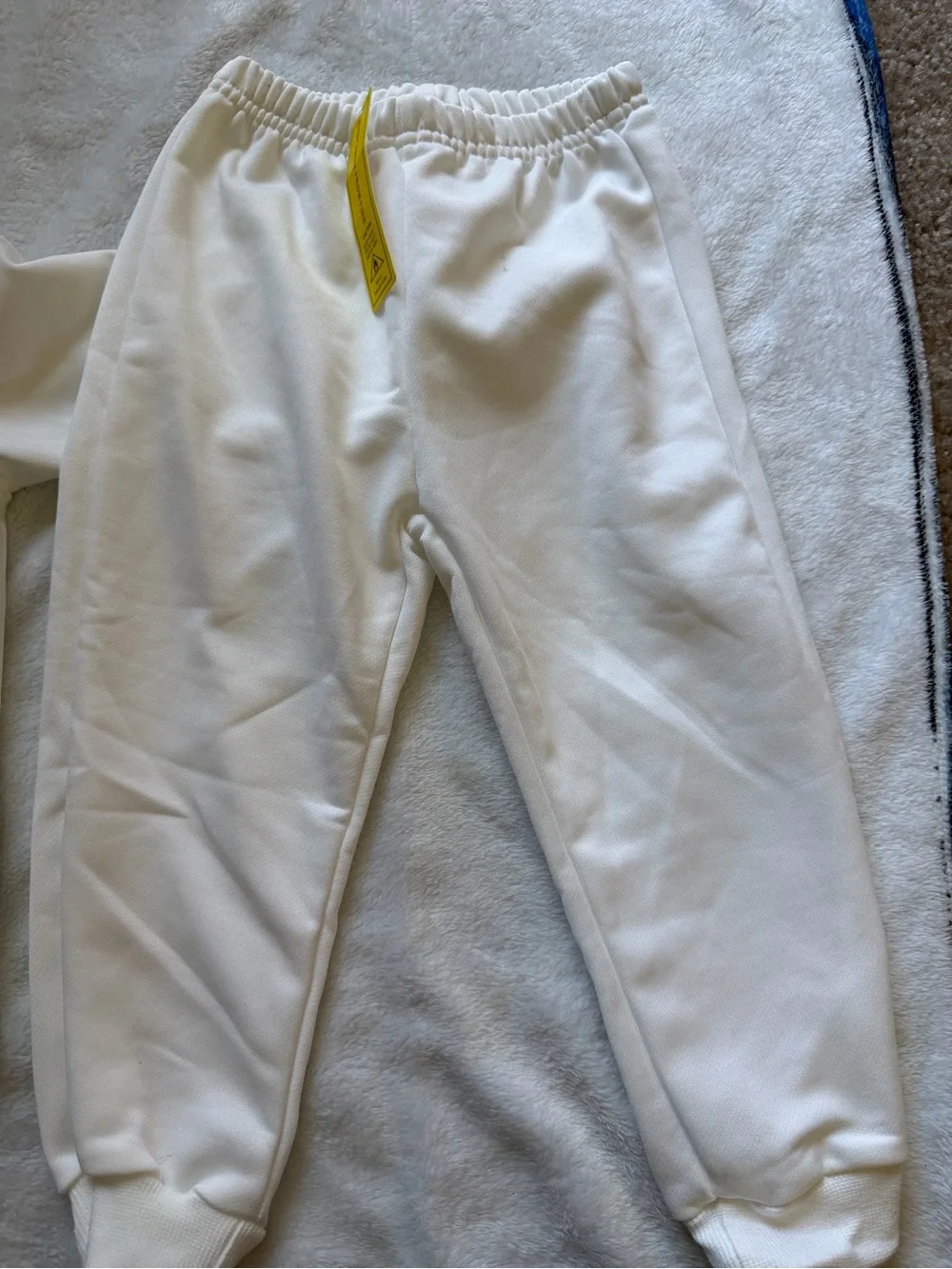 SHEIN White Crewneck Hoodie Sweatshirt Set